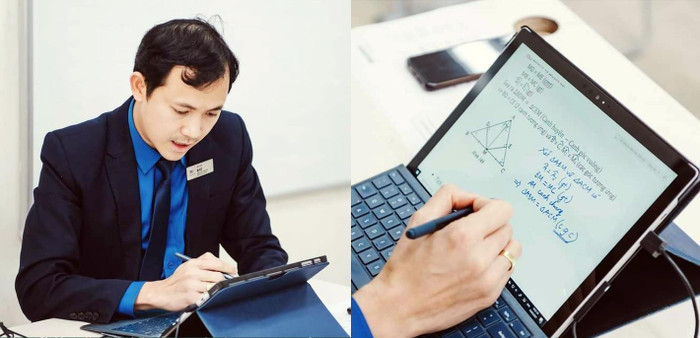 Trong khi các em đang cần học vẽ hình từng nét, từng đường tròn ra sao, tam giác dựng thế nào...? Thì thầy cô không thực hiện qua từng bước đó mà lại đưa luôn hình đã vẽ hoàn chỉnh. Ảnh: T.D. Trong khi các em đang cần học vẽ hình từng nét, từng đường tròn ra sao, tam giác dựng thế nào...? Thì thầy cô không thực hiện qua từng bước đó mà lại đưa luôn hình đã vẽ hoàn chỉnh. Ảnh: T.D.