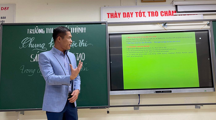Thầy Phạm Bá Dũng, người đạt giải Nhất “Sử dụng phần mềm ispring tạo ngân hàng câu hỏi, giúp củng cố kiến thức môn khoa học tự nhiên lớp 6”. Ảnh: NVCC. Thầy Phạm Bá Dũng, người đạt giải Nhất “Sử dụng phần mềm ispring tạo ngân hàng câu hỏi, giúp củng cố kiến thức môn khoa học tự nhiên lớp 6”. Ảnh: NVCC.