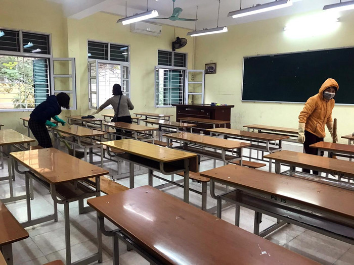 22 phòng thi tại Trường Trung học phổ thông Yên Hòa, Cầu Giấy, Hà Nội, đã được chuẩn bị chu đáo và hoàn tất các công việc. Ảnh: T.D. 22 phòng thi tại Trường Trung học phổ thông Yên Hòa, Cầu Giấy, Hà Nội, đã được chuẩn bị chu đáo và hoàn tất các công việc. Ảnh: T.D.