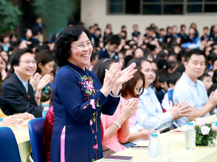 Nhà giáo nhân dân Nguyễn Thị Hiền - Chủ tịch Hội đồng quản trị Trường Tiểu học Đoàn Thị Điểm (Hà Nội). Ảnh: TD.