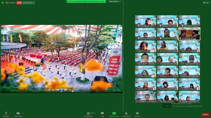 Theo cô Hoa: “Với những tình huống bất thường lỗi kĩ thuật, mất điện, lỗi đường truyền,… dẫn đến học sinh không vào được phòng thi, nhà trường chúng tôi sẽ tổng hợp lại tổ chức cho các con kiểm tra sau với mã đề khác.Ảnh: NVCC.