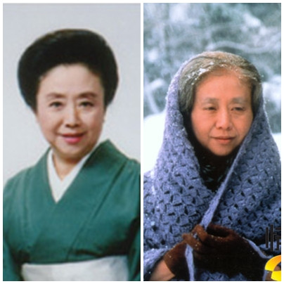Nữ diễn viên Nobuko Otawa (trái) với Oshin lúc về già (phải). Nữ diễn viên Nobuko Otawa (trái) với Oshin lúc về già (phải).
