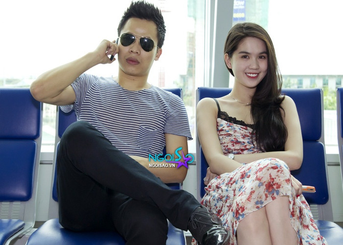 Ngọc Trinh và ông 'bầu' Vũ Khắc Tiệp.