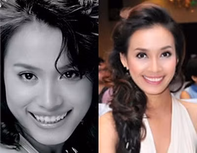 Hoa hậu Ngọc Khánh và người đẹp Ái Phương "đụng nhau" nụ cười và ánh mắt. Xem thêm: Để tóc tết, Sao Việt ai "ngoan hiền" hơn ai? (P1)