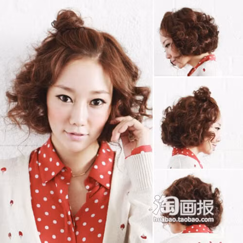 Đừng lo tóc ngắn khó tạo kiểu. Bạn chỉ cần buộc túm ít tóc mai là đã trở nên dễ thương hơn rồi. (Ảnh: huabao) Xem thêm: Những mái tóc vàng óng được khát khao nhất thế giới