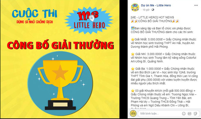 Sau hơn 1 tháng phát động, Ban tổ chức đã chấm và trao giải online cho các thí sinh dự thi (Ảnh: LT) Sau hơn 1 tháng phát động, Ban tổ chức đã chấm và trao giải online cho các thí sinh dự thi (Ảnh: LT)