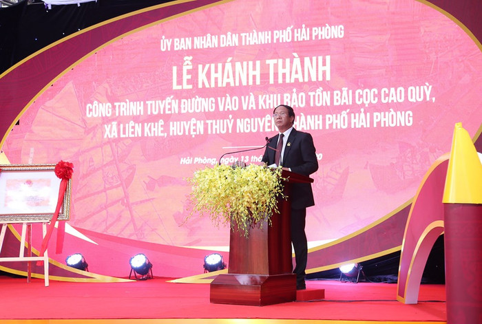 Ông Lê Văn Thành, Bí thư Thành ủy Hải Phòng phát biểu tại lễ khánh thành (Ảnh: CTV) Ông Lê Văn Thành, Bí thư Thành ủy Hải Phòng phát biểu tại lễ khánh thành (Ảnh: CTV)