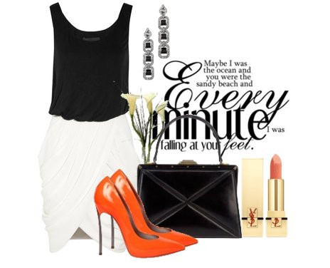 Độc đáo, lạ mắt với style được may bằng chất liệu thun mềm mại. Điều quan trọng nằm ở chỗ, nhà thiết kế đã biết cách tạo cho phần chân váy sự điệu đà, quyến rũ mà vẫn không hở, không sexy. Hai màu đen trắng vừa tạo cảm giác tinh tế, cuốn hút, vừa hiện đại và cực kỳ năng động. Bạn đã chọn được style ưng ý cho mình chưa? (Ảnh: S) Xem thêm: Thời trang công sở/ Phong cách thời trang Hồ Ngọc Hà.