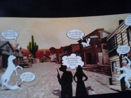 Những hình ảnh và câu đối thoại bị cho là tục tĩu và không phù hợp với văn hóa Việt Nam trong tờ rơi quảng bá phim 'Triệu kiểu chết miền viễn Tây'. Ảnh: Minh Hà Những hình ảnh và câu đối thoại bị cho là tục tĩu và không phù hợp với văn hóa Việt Nam trong tờ rơi quảng bá phim 'Triệu kiểu chết miền viễn Tây'. Ảnh: Minh Hà