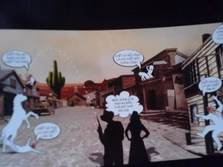 Những hình ảnh và câu đối thoại bị cho là tục tĩu và không phù hợp với văn hóa Việt Nam trong tờ rơi quảng bá phim 'Triệu kiểu chết miền viễn Tây'. Ảnh: Minh Hà