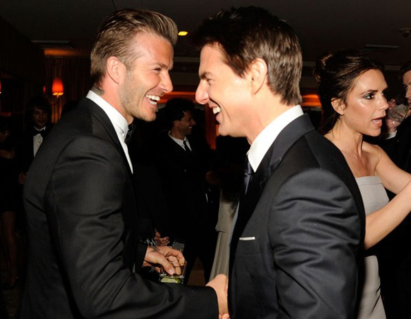David Beckham và Tom Cruise tại buổi tiệc của Vanity Fair. David Beckham và Tom Cruise tại buổi tiệc của Vanity Fair.