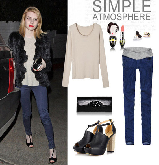 Đơn giản, trang nhã nhưng cực kỳ ấn tượng. Điểm nhấn của style nằm chính ở đôi guộc đế vuông xinh xắn. Không chỉ làm nhiệm vụ "nâng niu gót ngà" cho chủ nhân, mà đôi guộc thời thượng này còn làm tăng lên nét cá tính cho trang phục.