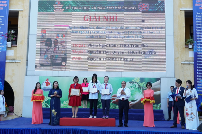 Trường Trung học cơ sở Trần Phú (quận Lê Chân) có dự án đạt giải Nhì (Ảnh: Lã Tiến)