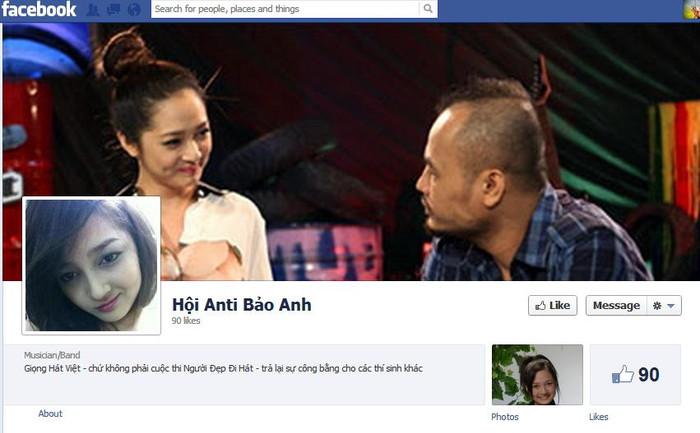 Và không ít những fanpage mới được lập cách đây vài giờ chỉ sau khi Trần Lập tiếp tục chọn Bảo Anh ở vòng Liveshow.