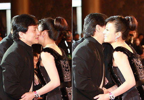 Những cái ôm hôn nồng nhiệt của Thành Long dành cho én nhỏ Triệu Vy.