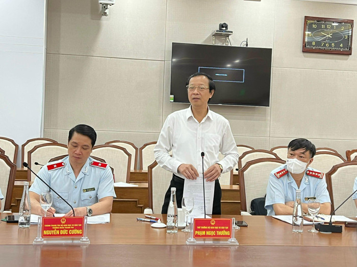 Thứ trưởng Bộ Giáo dục và Đào tạo Phạm Ngọc Thưởng phát biểu tại lễ công bố quyết định thanh tra (Ảnh: CTV) Thứ trưởng Bộ Giáo dục và Đào tạo Phạm Ngọc Thưởng phát biểu tại lễ công bố quyết định thanh tra (Ảnh: CTV)