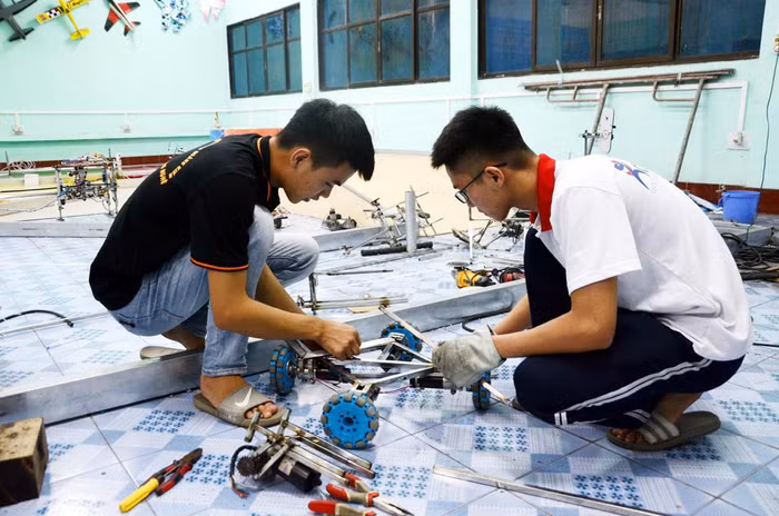 Hoạt động nghiên cứu, sáng tạo khoa học công nghệ được sinh viên nhà trường tích cực tham gia thực hiện và đạt nhiều kết quả đáng ghi nhận. (Ảnh: Ngô Dịu)