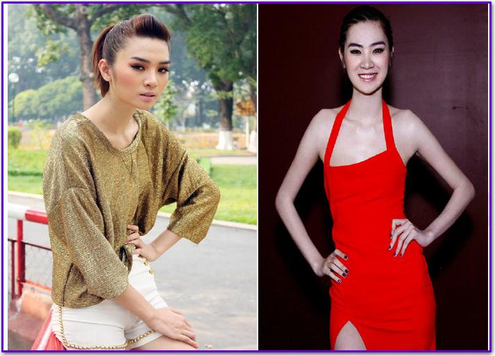 Cô người mẫu Ngọc Oanh của công ty Venus cũng không gây sock bằng vòng 1 như các đồng nghiệp cùng trang lứa của mình.