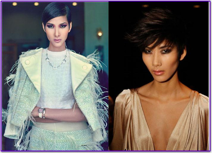 Thân hình gầy gò, vòng 1 phẳng lỳ, gương mặt cá tính là những ưu điểm đã kéo Hoàng Thùy rất gần với chuẩn của một siêu mẫu quốc tế.