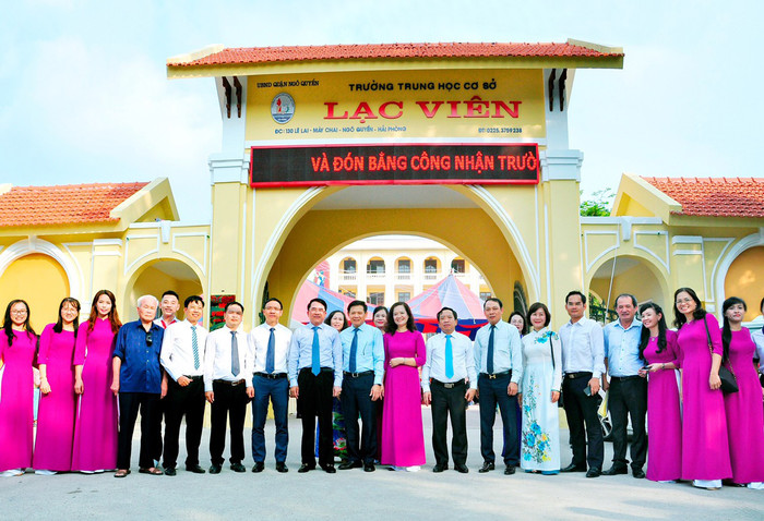 Trường Trung học cơ sở Lạc Viên đạt chuẩn quốc gia mức độ 2 và đạt kiểm định chất lượng giáo dục cấp độ 3 là niềm tự hào của người dân quận Ngô Quyền, Hải Phòng (Ảnh: Nhà trường cung cấp) Trường Trung học cơ sở Lạc Viên đạt chuẩn quốc gia mức độ 2 và đạt kiểm định chất lượng giáo dục cấp độ 3 là niềm tự hào của người dân quận Ngô Quyền, Hải Phòng (Ảnh: Nhà trường cung cấp)