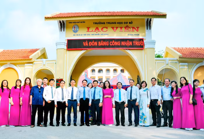 Trường Trung học cơ sở Lạc Viên đạt chuẩn quốc gia mức độ 2 và đạt kiểm định chất lượng giáo dục cấp độ 3 là niềm tự hào của người dân quận Ngô Quyền, Hải Phòng (Ảnh: Nhà trường cung cấp)