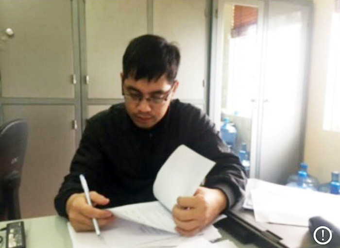 Đối tượng Nguyễn Văn Quốc tại cơ quan điều tra (Ảnh: CTV)