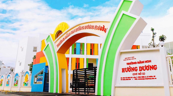 Trường Mầm non Hướng Dương (cơ sở 2) được xây dựng mới với tổng kinh phí khoảng 36 tỉ đồng (Ảnh: LT)