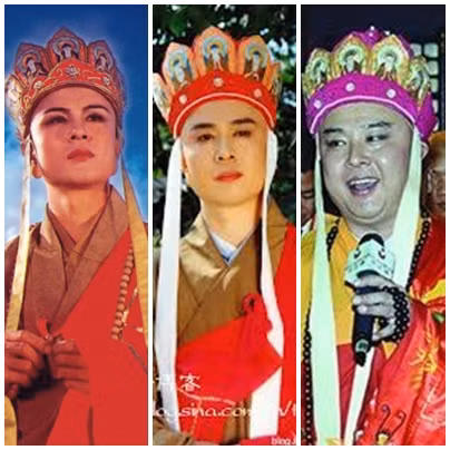 Từ Thiếu Hoa thay đổi qua các thời kỳ (từ trái qua): Vai Đường Tăng trong Tây Du Ký phần một năm 1986, vai Đường Tăng phần hai năm 2000 và năm 2013.