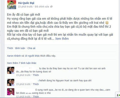 Lời 'tố' trên facebook của quản lý cũ Trương Nam Thành