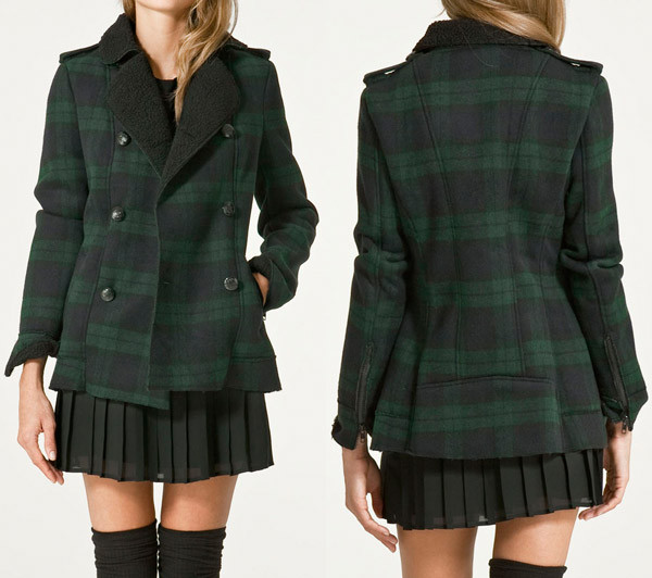 Áo khoác Zara kẻ sọc ca-rô với kiểu dài xẻ ngực3/4 Áo khoác Zara kẻ sọc ca-rô với kiểu dài xẻ ngực3/4