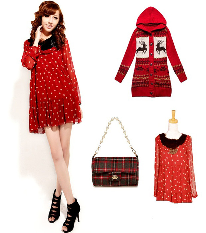 Bộ 4: Điệu đà với tông màu đỏ. Không chỉ giúp bạn nổi bật giữa đám đông, bộ đồ này còn khiến bạn xinh xắn, đáng yêu như một tiểu thư.