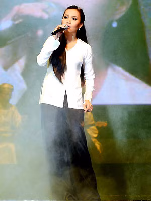 Cẩm Ly là ca sĩ thường xuyên diện áo bà ba trên sân khấu. Với vóc dáng sẵn "thôn quê" của mình cô rất hợp với chiếc áo dân tộc này.