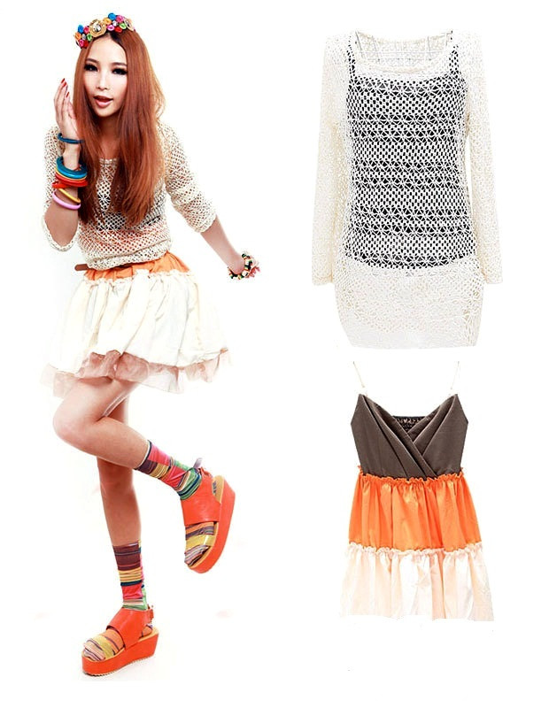 Bộ 5: Sành điệu, cá tính trong việc tung hứng sắc màu. Diện bộ đồ này, bạn rất dễ trở thành chủ nhân của bữa tiệc.