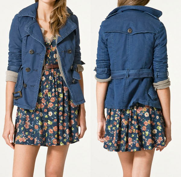 Áo khoác Zara bằng vải jean và sợi len tổng hợp. Áo khoác Zara bằng vải jean và sợi len tổng hợp.