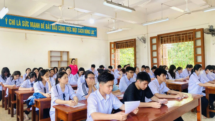 Một tiết học của học sinh Trường Trung học phổ thông Hải An. (Ảnh: NTCC) thi-thpt-1.jpg