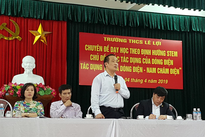 Chuyên đề dạy học theo định hướng STEM của Trường Trung học cơ sở Lê Lợi được Sở Giáo dục và Đào tạo đánh giá cao (Ảnh: Lã Tiến) Chuyên đề dạy học theo định hướng STEM của Trường Trung học cơ sở Lê Lợi được Sở Giáo dục và Đào tạo đánh giá cao (Ảnh: Lã Tiến)
