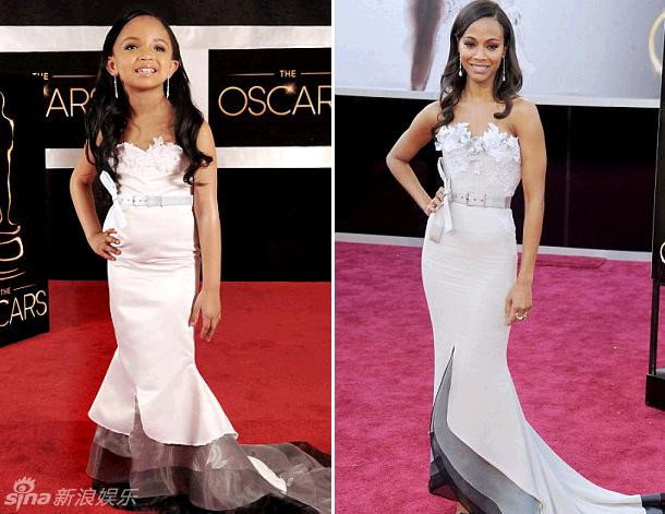 Nữ diễn viên da màu Zoe Saldana với bộ đầm của Alexis Mabille. Nữ diễn viên da màu Zoe Saldana với bộ đầm của Alexis Mabille.