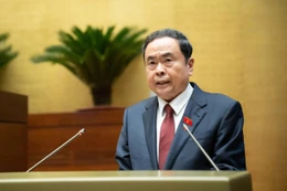 Chủ tịch Quốc hội Trần Thanh Mẫn phát biểu Khai mạc Kỳ họp thứ 10, Quốc hội khoá XV. Ảnh: quochoi.vn.
