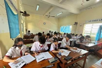 Học sinh Trường Trung học phổ thông Vĩnh Thạnh (huyện Vĩnh Thạnh, thành phố Cần Thơ). (Ảnh: NTCC)