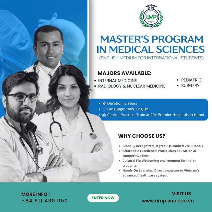 Poster tuyển sinh học viên quốc tế của Trường Đại học Y Dược (Đại học Quốc gia Hà Nội). Ảnh: NTCC z6796903512489-44ebc5d4cb70c01201ed5d279c1e2382.jpg