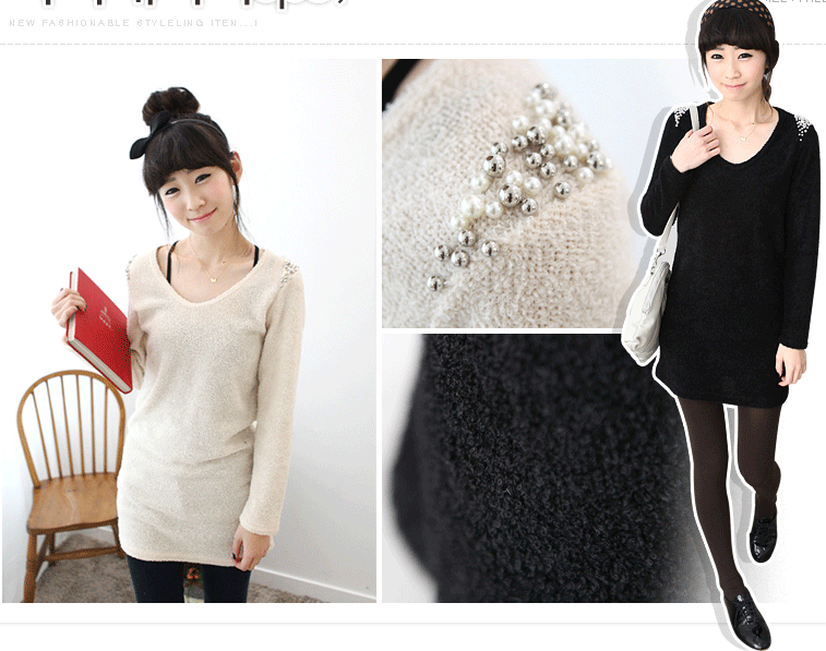 Áo len suông đơn giản sẽ bắt mắt hơn nếu được đính những viên giả ngọc trai trên vai áo, giản dị là thế nhưng đã đủ cho bạn cuốn hút rồi. Áo len suông đơn giản sẽ bắt mắt hơn nếu được đính những viên giả ngọc trai trên vai áo, giản dị là thế nhưng đã đủ cho bạn cuốn hút rồi.