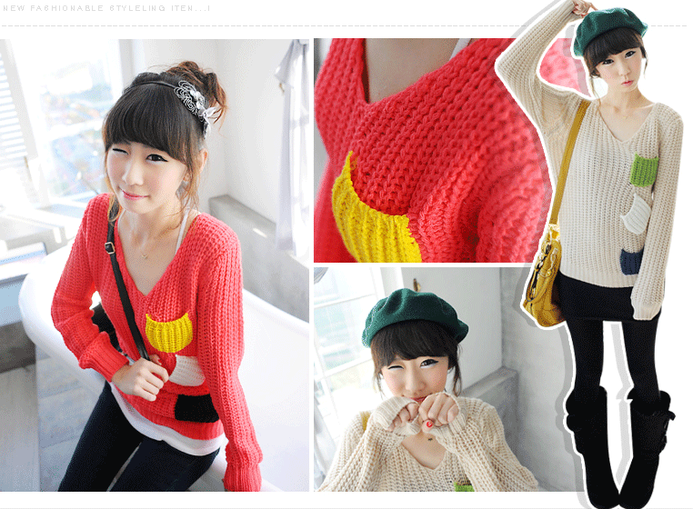 Áo len có độ ngắn vừa phải được phối thêm màu sắc ở những chiếc túi nhỏ trang trí phần thân trước khiến bạn cá tính hơn, thêm chiếc mũ nồi màu xanh, trông bạn thật đáng yêu đúng chất một cô nàng tuổi teen đó. Áo len có độ ngắn vừa phải được phối thêm màu sắc ở những chiếc túi nhỏ trang trí phần thân trước khiến bạn cá tính hơn, thêm chiếc mũ nồi màu xanh, trông bạn thật đáng yêu đúng chất một cô nàng tuổi teen đó.