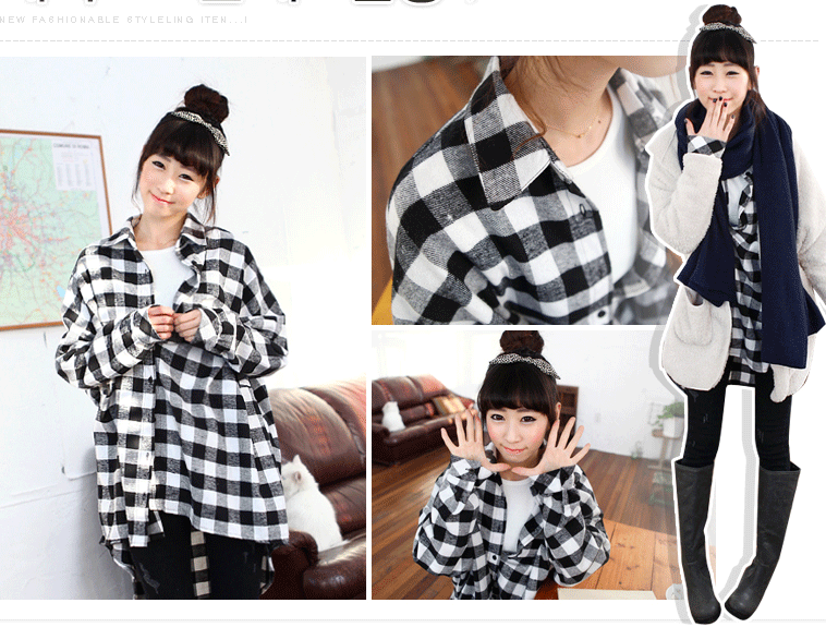 Áo kẻ caro mặc ngoài áo phông trắng hợp với những cô nàng nghịch ngợm, cá tính, và sẽ "người lớn" hơn khi bạn khoác ngoài một áo len trắng rộng rãi. Áo kẻ caro mặc ngoài áo phông trắng hợp với những cô nàng nghịch ngợm, cá tính, và sẽ "người lớn" hơn khi bạn khoác ngoài một áo len trắng rộng rãi.