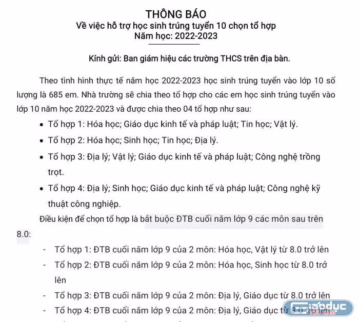 Không có tổ hợp nào có đủ 3 môn Vật lý, Hóa học, Sinh học - Ảnh CTV