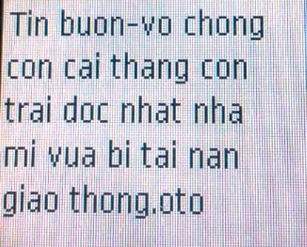 Một trong những tin nhắn mà Thượng tá Cai nhận được từ thuê bao lạ