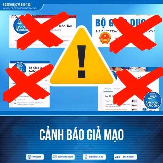Hàng loạt trang Fanpage mạo danh Bộ Giáo dục - Đào tạo. Hàng loạt trang Fanpage mạo danh Bộ Giáo dục - Đào tạo.