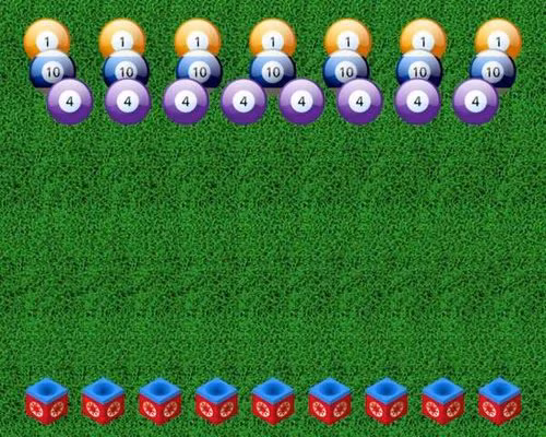 3. Nhiều quả bóng xếp chồng lên nhau