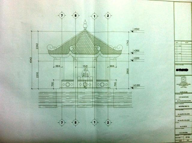 Mặt cắt ngang của Lầu Bát giác
