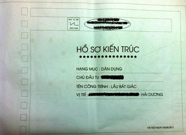 Phần hồ sơ kiến trúc của Lầu bát giác - một trong những hạng mục điểm nhấn của khu nhà này