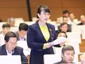 Đại biểu Nguyễn Thị Nguyệt Hường đoàn Hà Nội. Ảnh: Trung tâm báo chí Quốc hội.